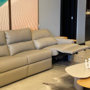 Sofá Olso Minuano 2,95m Couro Legítimo Abertura Elétrica - 