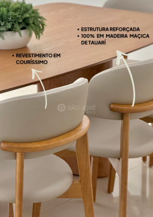 Conjunto Mesa Garda e 8 Cadeiras Monic Premium - São José Store - 
