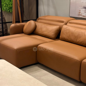 Sofá Buble 3,30m em Couro Legítimo com Abertura Elétrica - 