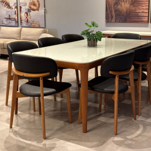 Conjunto Mesa de Jantar Theo e 8 Cadeiras Monic - 