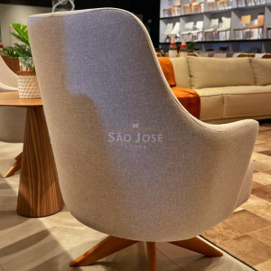 Poltrona Giratória Noah Com Puff Treviso - 