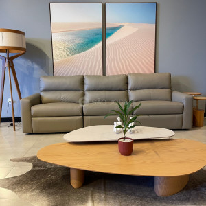 Sofá Olso Minuano 2,95m Couro Legítimo Abertura Elétrica - 