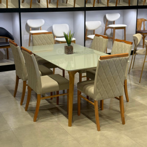 Mesa de Jantar Orit e 6 Cadeiras Carpi- São José Store