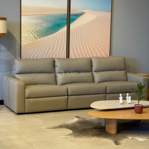 Sofá Olso Minuano 2,95m Couro Legítimo Abertura Elétrica - 