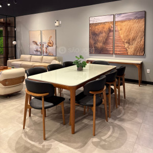 Conjunto Mesa de Jantar Theo e 8 Cadeiras Monic
