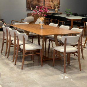 Conjunto Mesa Milo e 8 Cadeiras Bin