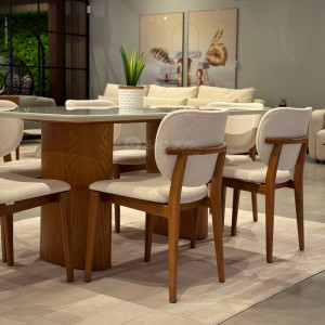 Conjunto Mesa Garda e 6 Cadeiras Noá - São José Store - 