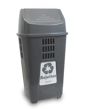LIXEIRA PL. SELETIVA BASC. CZA. 50LT