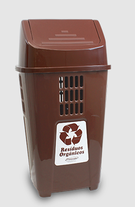 LIXEIRA PL. SELETIVA BASC. MARRON 50LT