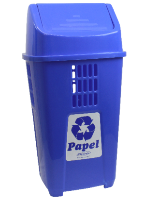 LIXEIRA PL. SELETIVA BASC. AZUL 50LT