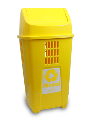 LIXEIRA PL. SELETIVA BASC. AMAR.50LT