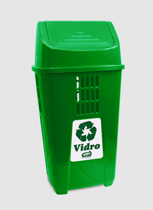 LIXEIRA PL. SELETIVA BASC. VERDE 50LT