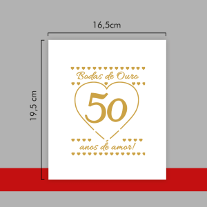 TC-027 - Caixa Presente de Papel com Hotstamp - Bodas de Ouro