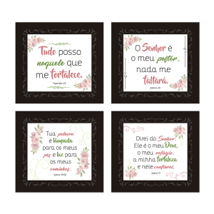PFV-003 - Kit Placa de Fé Versículos - 4 Unidades