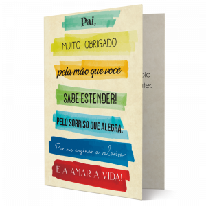 B-016 - Cartão Pai, muito obrigada pela mão que você sabe estender! B-016 - Cartão Pai, muito obrigada pela mão que você sabe estender!