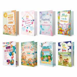 RF-003 - Refil Cartão M - Aniversário Infantil - 16 cartões
