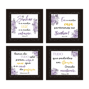 PFV-001 - Kit Placa de Fé Versículos - 4 Unidades