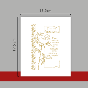 TC-002 - Caixa Presente de Papel com Hotstamp - Feliz Aniversário