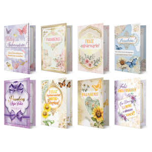 RF-001 - Refil Cartão M - Aniversário Feminino - 32 cartões