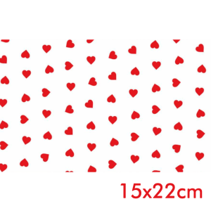 SP-017 - Saco de Presente - 15x22cm - Corações - Transparente - 50 unidades