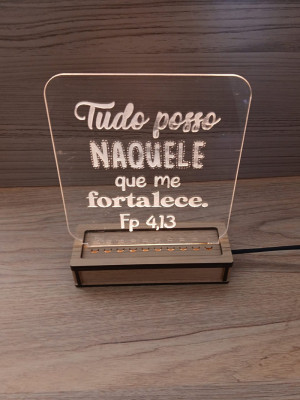 LM-007 - Luminária Tudo posso naquel que me fortalece