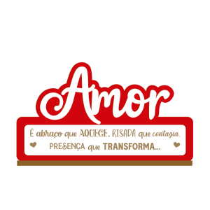 PDM-005 - Placa Decorativa de Mesa Amor