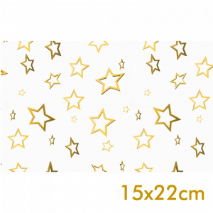 SPN-001 - Saco de Presente - Estrelas Dourada - 50 unidades