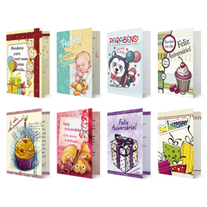 RF-004 - Refil Cartão M - Aniversário Infantil - 16 cartões