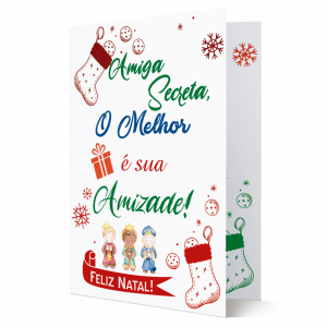 MB-211 - Cartão Amiga Secreta, o Melhor presente é sua amizade! Feliz Natal!