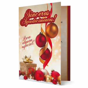 PB-013 - Cartão A sua lembrança, amizade e atenção tornam o Natal e a vida muito mais felizes!