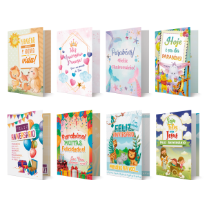 RF-003 - Refil Cartão M - Aniversário Infantil - 16 cartões