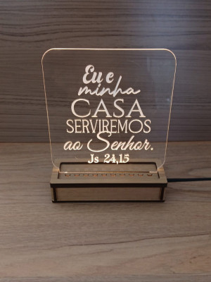 LM-006 - Luminária Eu e minha casa serviremos ao Senhor