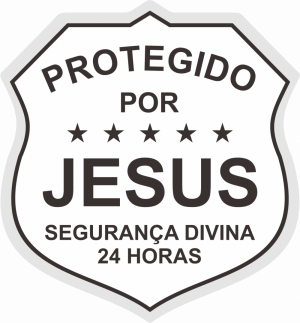 CBAP-010 - Adesivo Protegido por Jesus Pequeno - 1 Unidade CBAP-010 - Adesivo Protegido por Jesus Pequeno - 1 Unidade