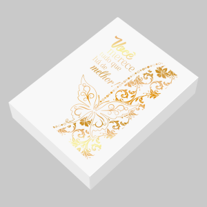 TC-008 - Caixa Presente de Papel com Hotstamp - Você merece tudo que há de melhor!