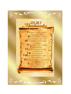 QMI-035 - Quadro Decorativo 10 Mandamentos QMI-035 - Quadro Decorativo 10 Mandamentos