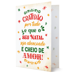 MB-059 - Cartão Gratidão por tudo, e que o seu Natal seja abençoado... MB-059 - Cartão Gratidão por tudo, e que o seu Natal seja abençoado...