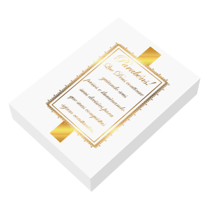 TC-002 - Caixa Presente de Papel com Hotstamp - Feliz Aniversário