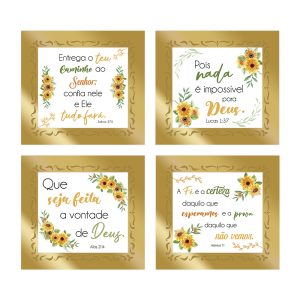 PFV-002 - Kit Placa de Fé Versículos - 4 Unidades