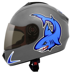 CAPACETE FLY FUN SHARK 56 PRA/AZ (INFANTIL) - 