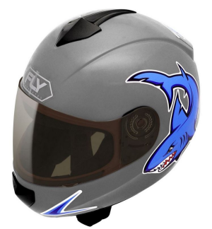 CAPACETE FLY FUN SHARK 56 PRA/AZ (INFANTIL) - 