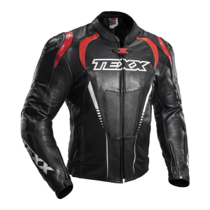 JAQUETA STREET MASCULINA TEXX COURO SNIPER V2 (2XL=3G) PRETA/VERMELHA