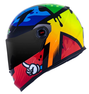 CAPACETE LS2 FF358 MASTERPIECE (62=XL) PT/AZ/VM/VD/AM