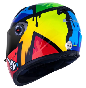 CAPACETE LS2 FF358 MASTERPIECE (62=XL) PT/AZ/VM/VD/AM - 