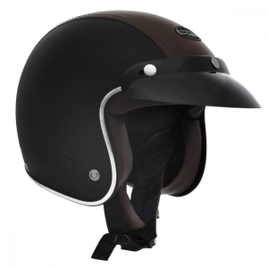 CAPACETE BIEFFE ABERTO B45 REVEST (56) PT/MARROM 3EM1 - 