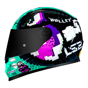 CAPACETE LS2 FF358 BULLET (56=S) PR/VD BRILHO