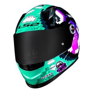 CAPACETE LS2 FF358 BULLET (60=L) PR/VD BRILHO - 