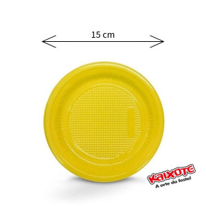 PRATOS BOLO DESCARTÁVEIS COLORIDOS 15CM 10 UNIDADES - KAIXOTE - 