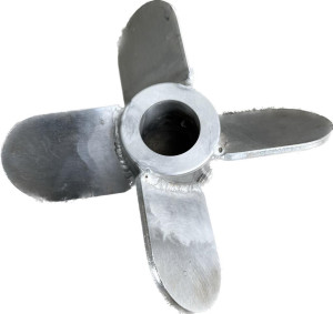 Hélice de Palhetas Inclinadas 130mm furo 22,2mm inox 304