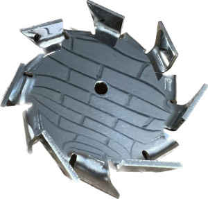 Hélice Cowles 90mm Espessura 2 mm Furo Central 6 mm  Inox 304 