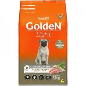 Ração Golden CÃ£es Adultos Light Mini Bits Frango e Arroz 3kg